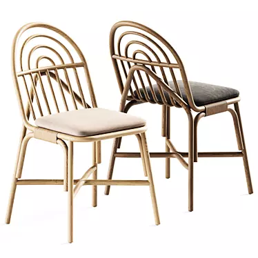 Delvigne Chair Rotin: Elegant Rattan Design 3D model image 1 