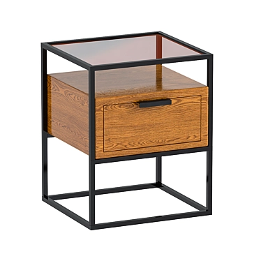 Modern Industrial Nightstand 3D model image 1 