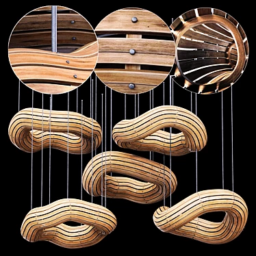 Wooden Board Bagel Decor 3D model image 1 