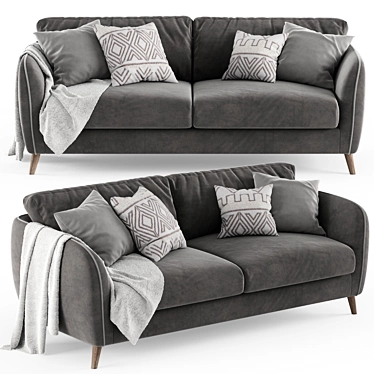 Lucy 3-Seater Sofa: Sleek, Comfortable, and Stylish 3D model image 1 