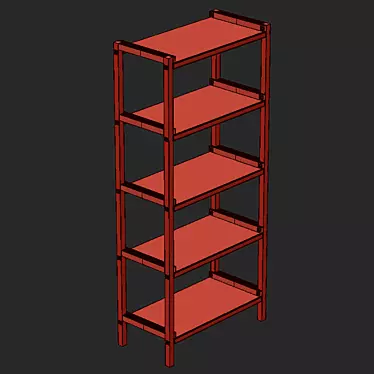  EKENABBEN Oak White Open Shelving Rack 3D model image 1 