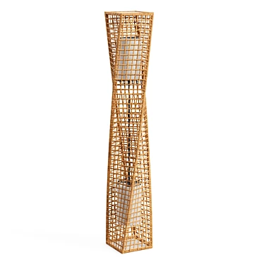 Daphne Rattan Twist Floor Lamp 3D model image 1 