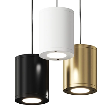 Elegant Cilindretto Pendant Light. 3D model image 1 