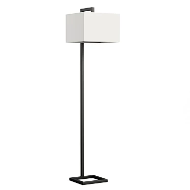 Modern Metal Arched Floor Lamp 3D model image 1 