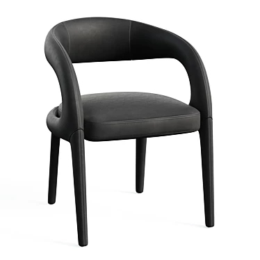 Sleek Leather Dining Chair 3D model image 1 