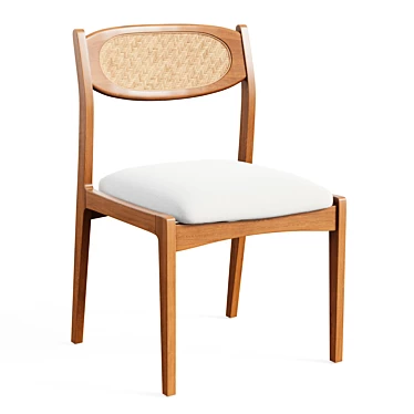 Elegant Caned Dining Chair 3D model image 1 