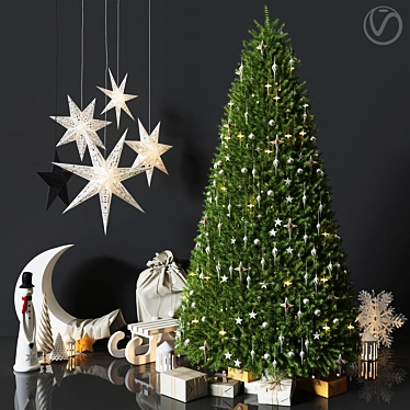Festive Christmas Decor Set 3D model image 1 