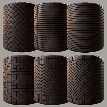 Black Granite Brick: Modern Elegance 3D model image 1 