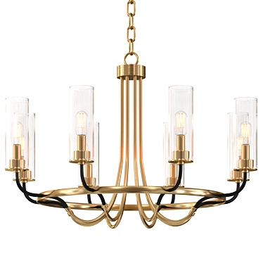 Gilded Elegance: Modern Gold Chandelier 3D model image 1 