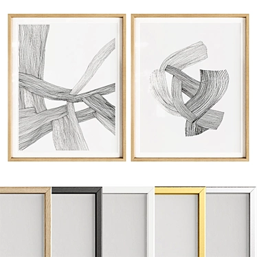 Minimalist Line Art Prints Set 3D model image 1 