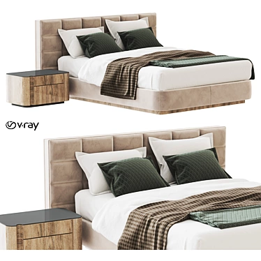 Luxury Lawrence Bed: Stylish & Sleek 3D model image 1 