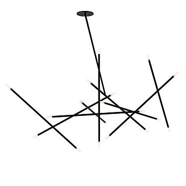  Brass 10-Stick Chandelier 3D model image 1 