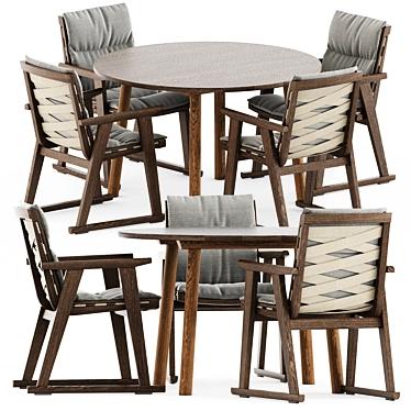 Stylish Outdoor Seating: Gio Chairs & Taro Table 3D model image 1 