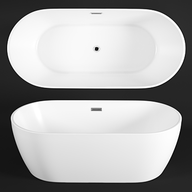 Modern Oval Acrylic Bathtub 3D model image 1 