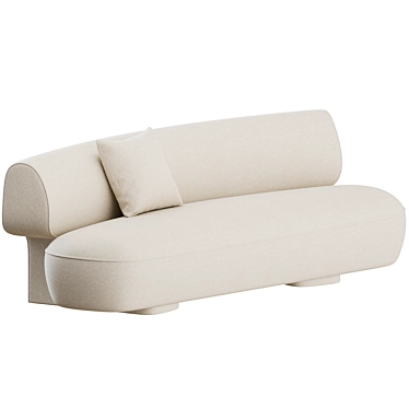 Litho Curved Sofa: Stylish Comfort 3D model image 1 