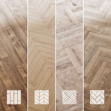 Nature Line Wood Floor Set 3D model image 1 