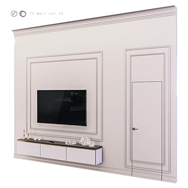 Modern TV Wall Mount Set 3D model image 1 