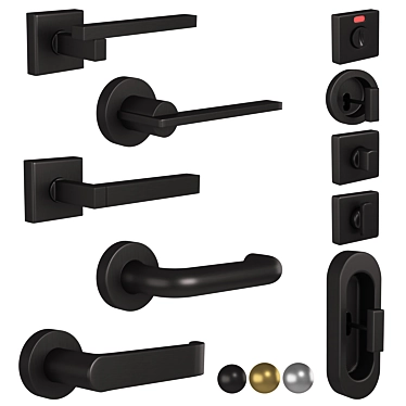 Olivari Door Handles Set: BETA, CHIARA NY, TIME Q, SPACE Q, OPEN 3D model image 1 