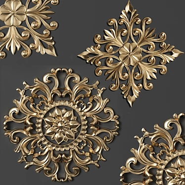 3D Max-Ready Trim Ornaments 3D model image 1 