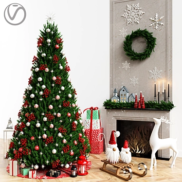 Festive Christmas Decor Set 3D model image 1 