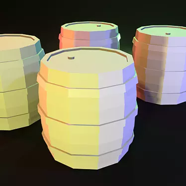 Minimalist Poly Barrel 3D model image 1 