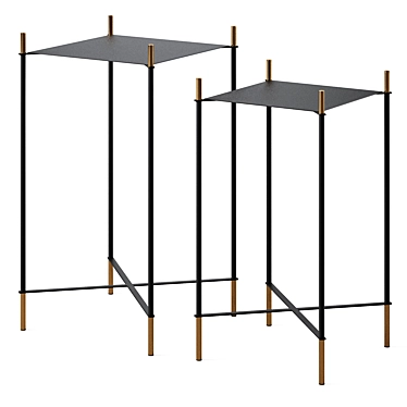 Modern Dagnen Side Table Set - La Forma 3D model image 1 