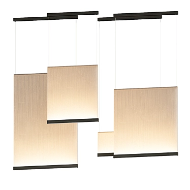 Elegant Curtain Fabric Pendant Lamp 3D model image 1 