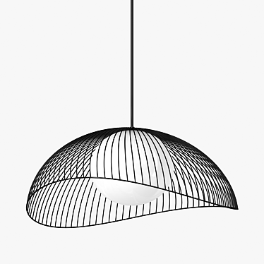 Fabronia Grid Glass Ball Pendant 3D model image 1 