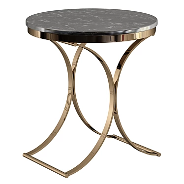 Modern Luxe Black Marble Side Table 3D model image 1 