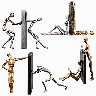 Minimalist Metal Art Sculpture 3D model image 1 