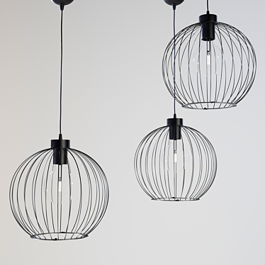 Modern Black Pendant Lamp 3D model image 1 