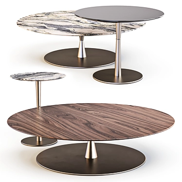 Elegant Jigger Coffee & Side Tables 3D model image 1 