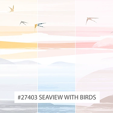 Seaview & Birds Eco-Mural Wallpapers 3D model image 1 