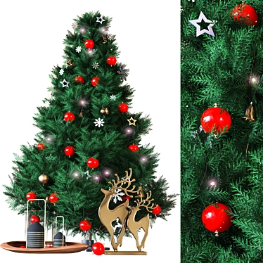 Festive Christmas Tree Decor 3D model image 1 