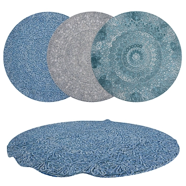 Versatile Round Rugs Set 3D model image 1 