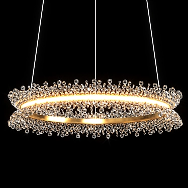 Thera's 4-Ring Crystal Chandeliers 3D model image 1 