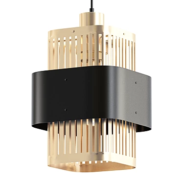 Glam Noir Gold Pendant Light 3D model image 1 