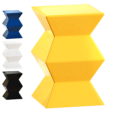 Zigzag Yellow Garden Stool: Stylish and Functional 3D model image 1 