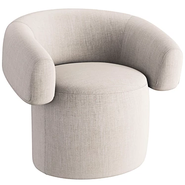 Ruff Swivel Small Armchair: Premium Comfort in Compact Design 3D model image 1 