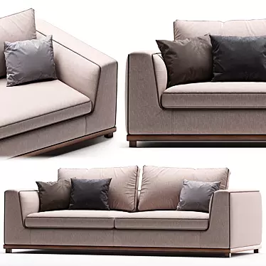 Elegant KIRK Sofa by Porada 3D model image 1 