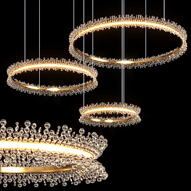 Thera 02 Triple & Double Ring Chandelier 3D model image 1 