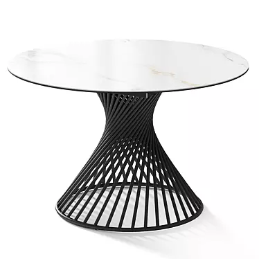 Elegant Tornado White Table 3D model image 1 
