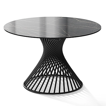 Modern Tornado Black Folding Table 3D model image 1 