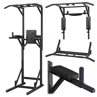 Versatile Home Gym Set - Wall Horizontal Bar, 3-in-1 Horizontal Bar, and Full Horizontal Bar Press 3D model image 1 