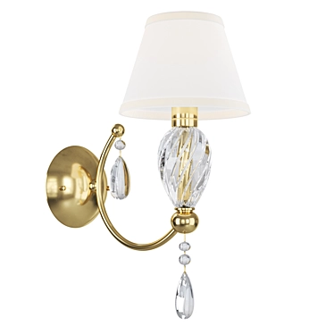 Elegant Murano Crystal Wall Lamp 3D model image 1 