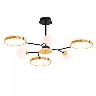 Nordic Style 6-Light Chandelier 3D model image 1 