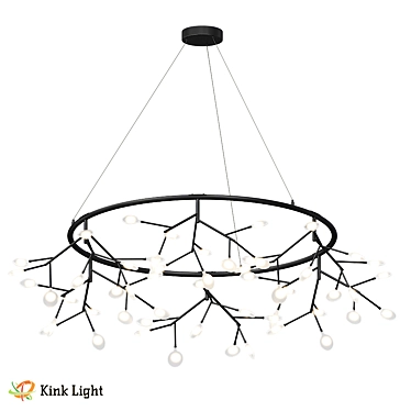 Scandinavian Chandelier Vetta Black: Stylish LED Lighting. 3D model image 1 