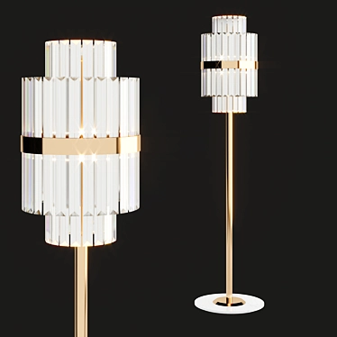 Elegant Liberty Brass Floor Lamp 3D model image 1 