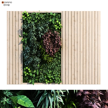 Greenwall Set 201 - Versatile, Stylish, and Eco-friendly Wall Decor 3D model image 1 