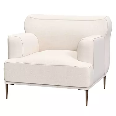 Quartz White Lounge Chair: Modern and Sleek 3D model image 1 